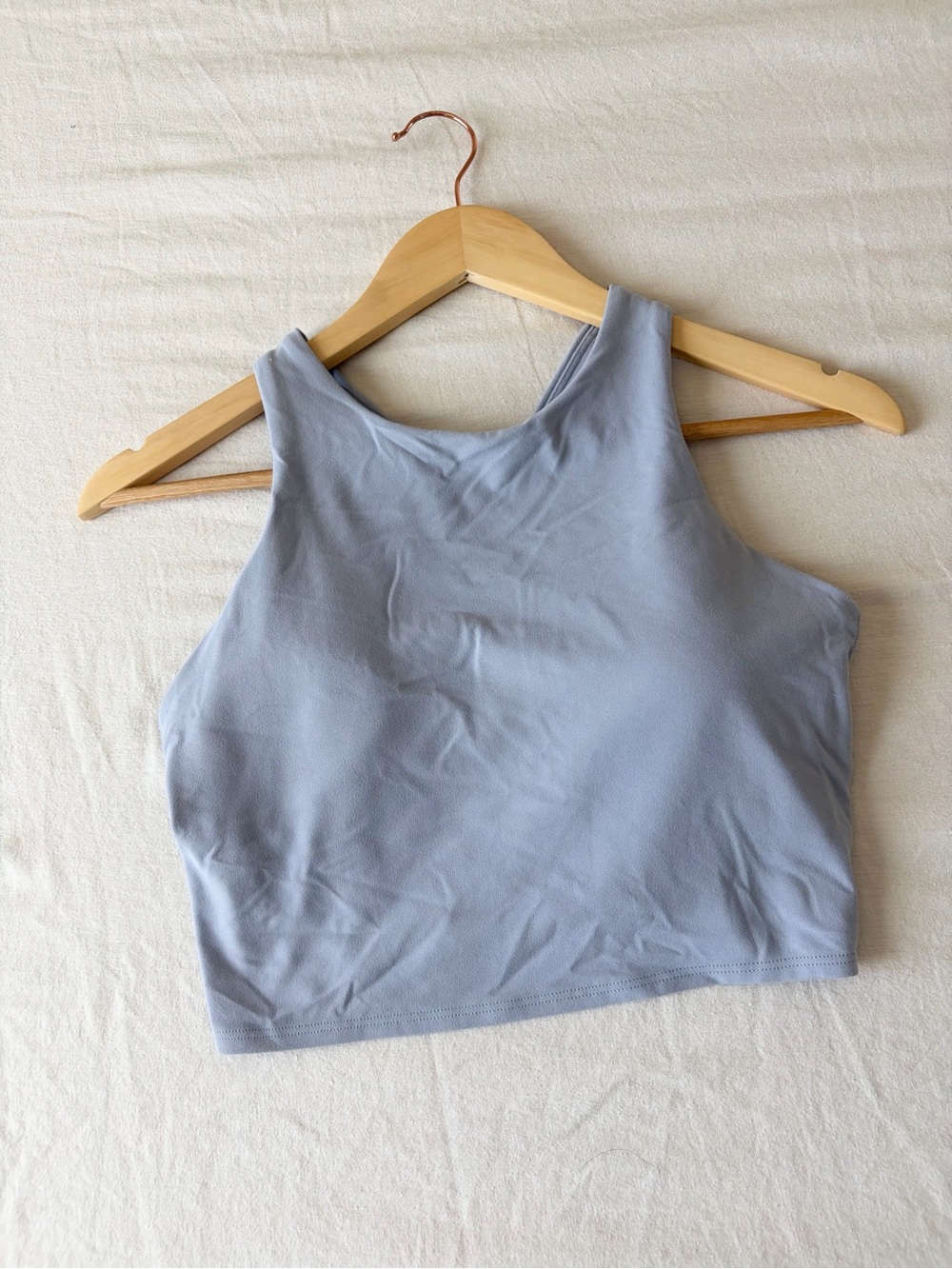 Athleta | Women's High Crop Tank Top - Light Blue/Gray